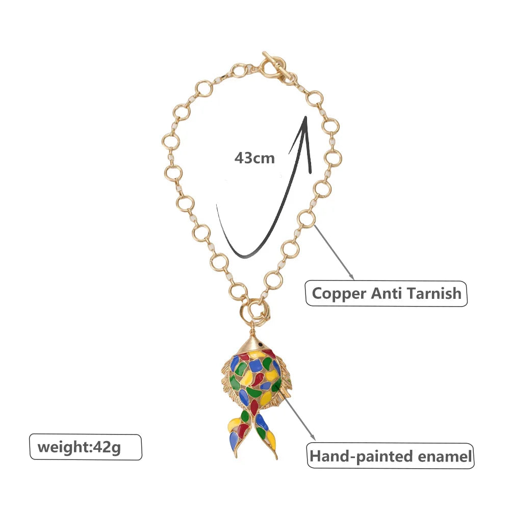 Necklace Fish pendant Aesthetics Jewelry Birthday Present Stainless Steel