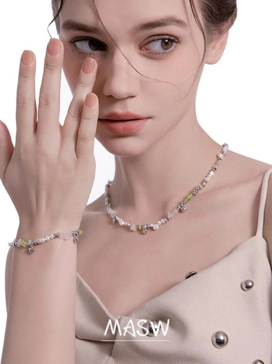 MASW Original Design Elegant Temperament Irregular Beaded Necklace
