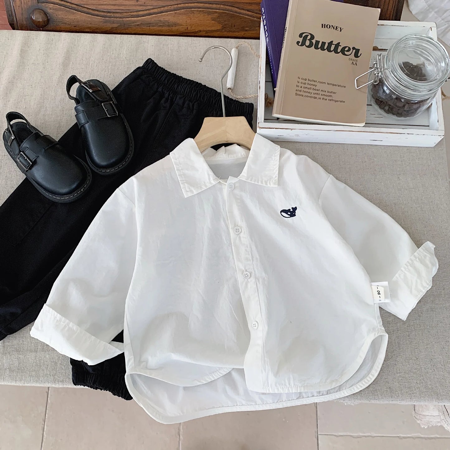 2-7Y Teen Girls Boys Shirt Cotton