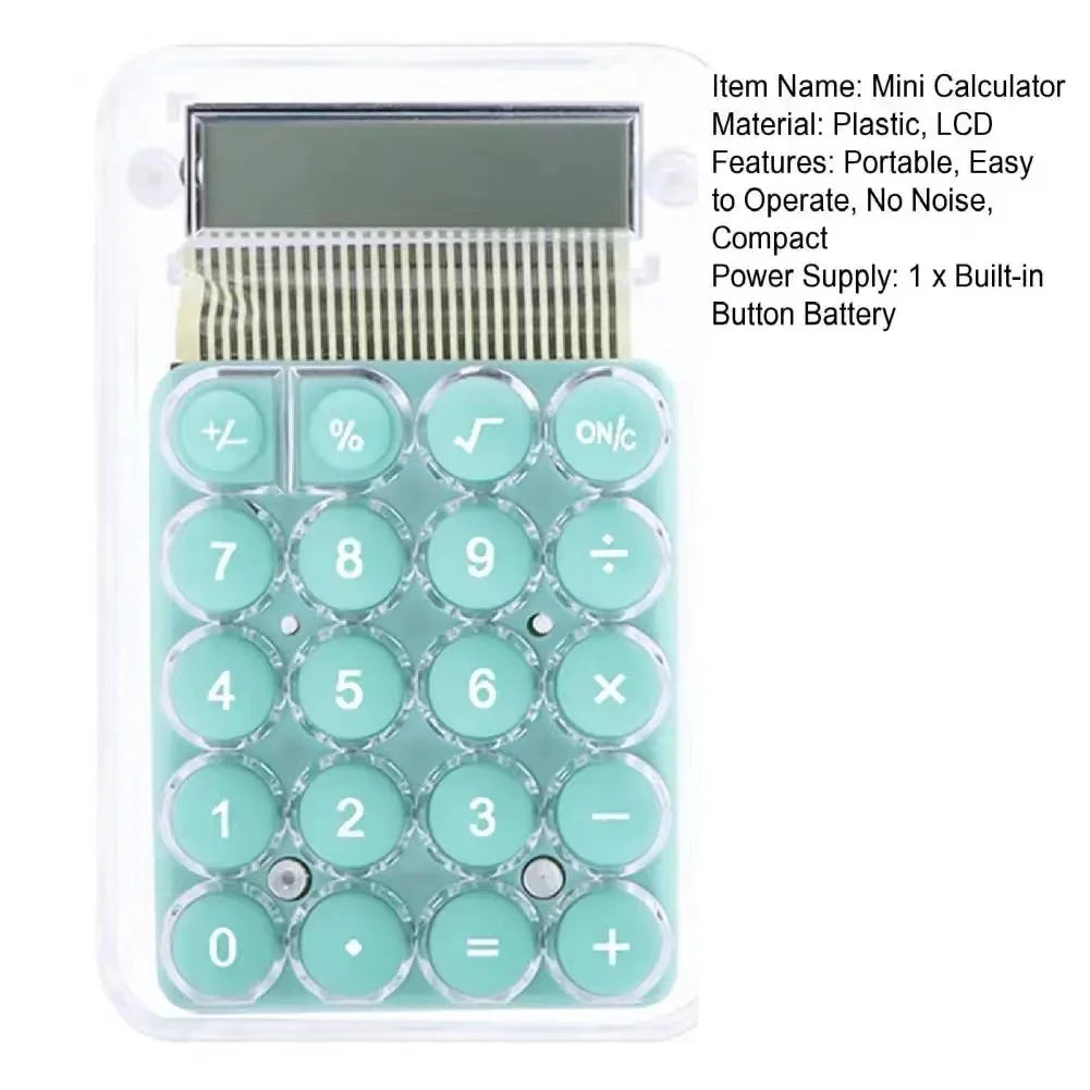 1Pcs Student Calculator LCD Display Large ScreenSiicone Buttons 8-digit