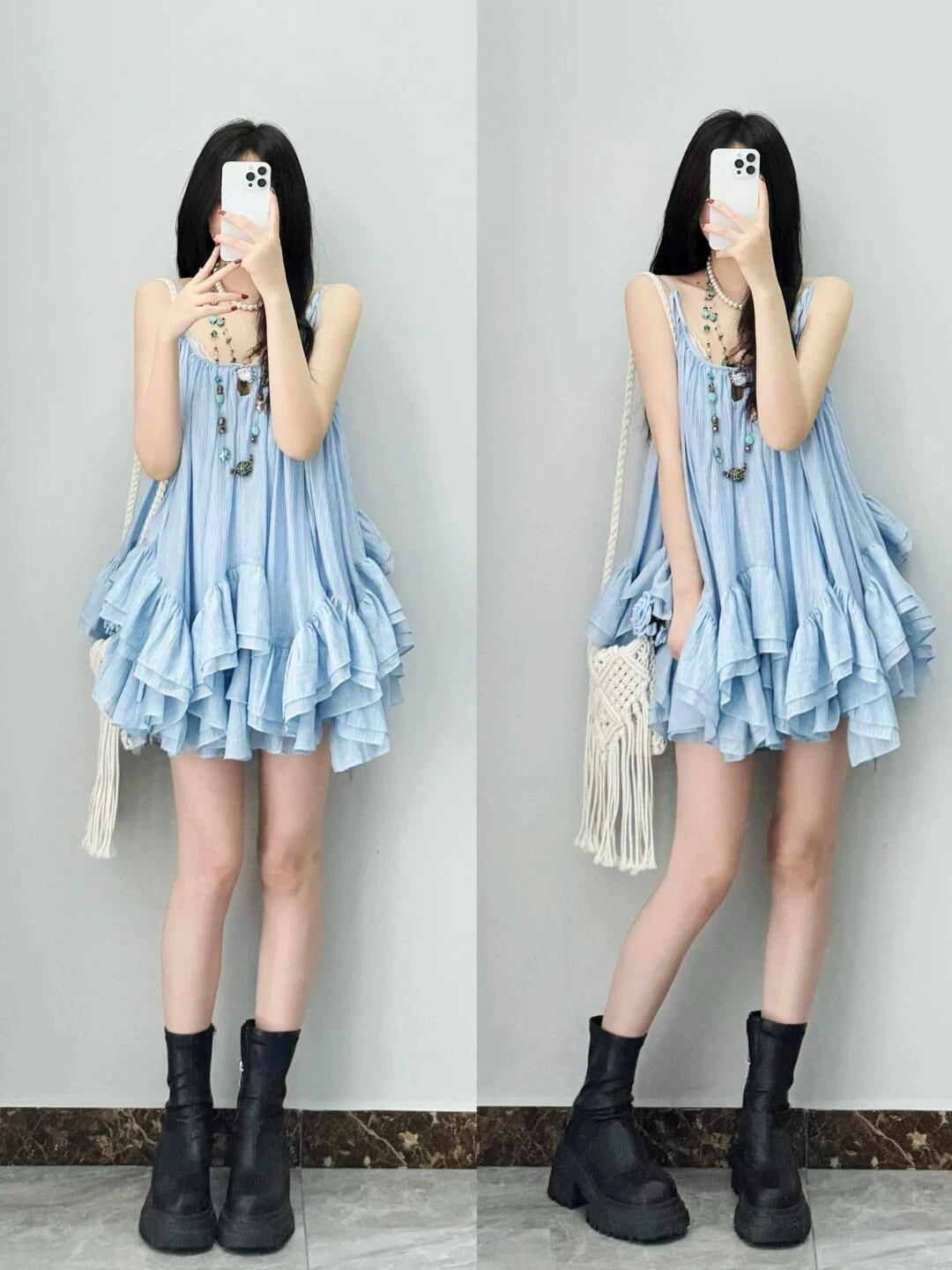 Tops Sleeveless Solid Vest Irregular Ruffles Loose Camis