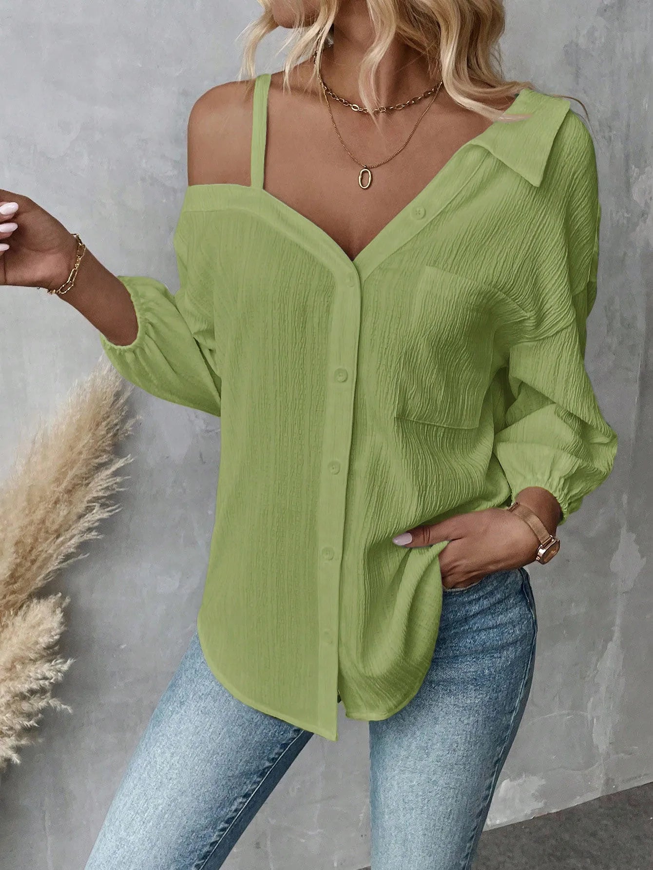 Cardigan Texture Casual Shirts For Women Clothes