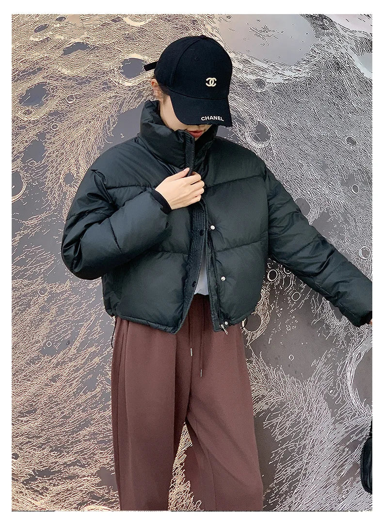 Coat Zipper Puffer Jacket Korean Fashion Cotton-padded Jacket