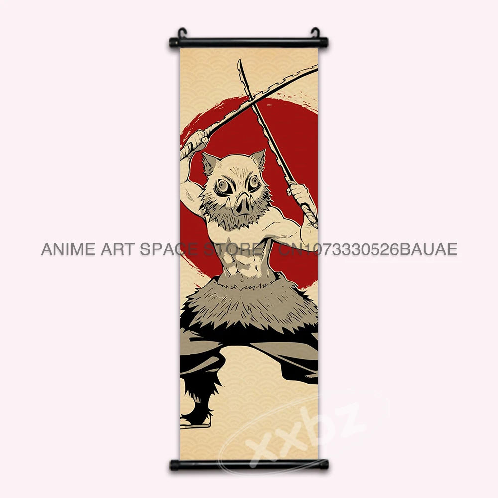 Demon Slayer Hanging Painting Modern Wall Artwork Scroll Picture Canvas