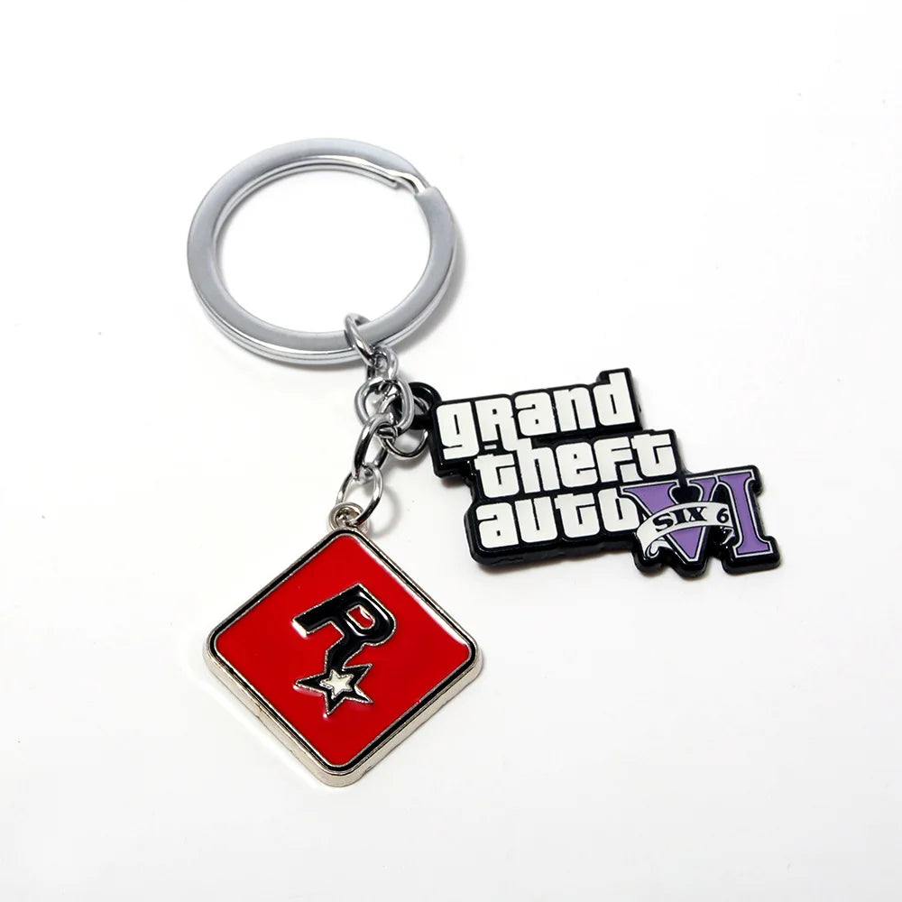 Fashion Jewelry PS4 GTA 5 Keychain Grand Theft Auto V Keyring car pendant Accessories