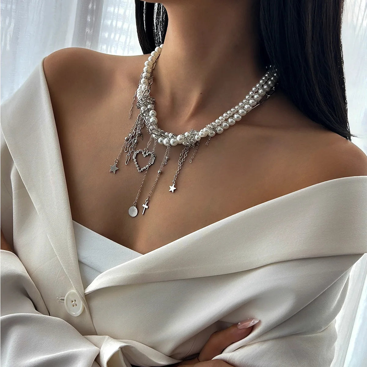 Pearl Beads Women's Jewelry Wholesale Grace Trendy Stainless Steel