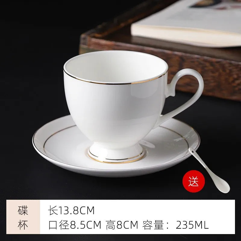 mug Bone china gold edged coffee cup set luxury