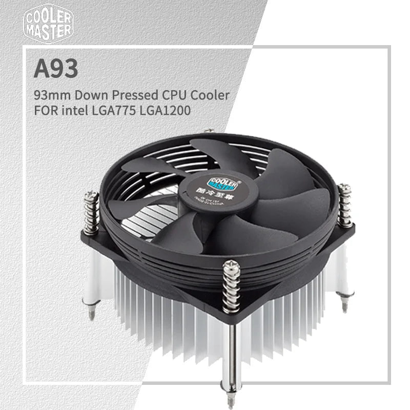 Cooler Master A93 CPU Cooler For Intel LGA775 LGA1200 CPU Radiator 93.5mm