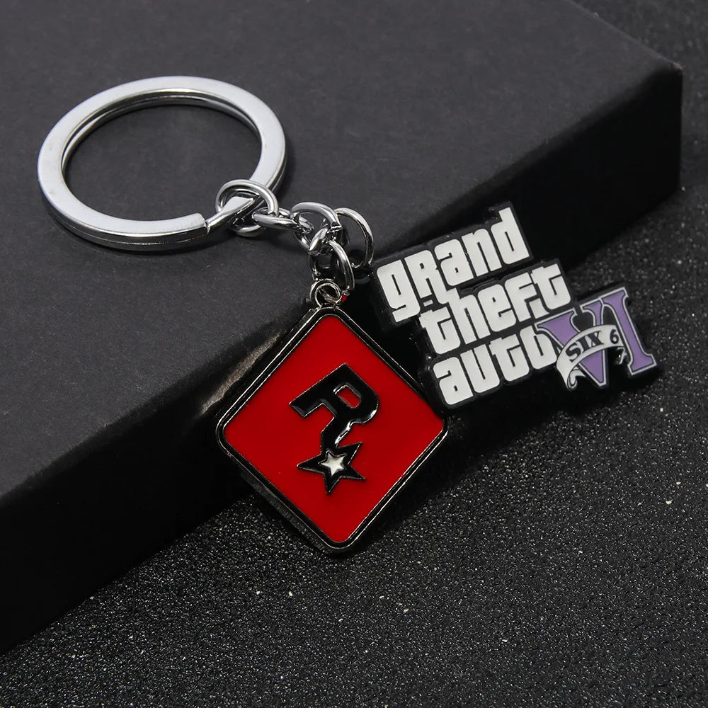 Fashion Jewelry PS4 GTA 5 Keychain Grand Theft Auto V Keyring car pendant Accessories