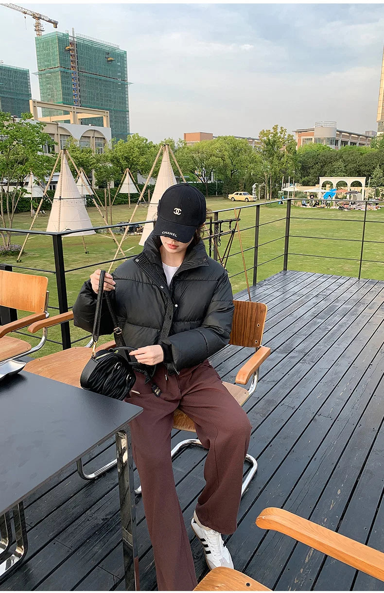 Coat Zipper Puffer Jacket Korean Fashion Cotton-padded Jacket