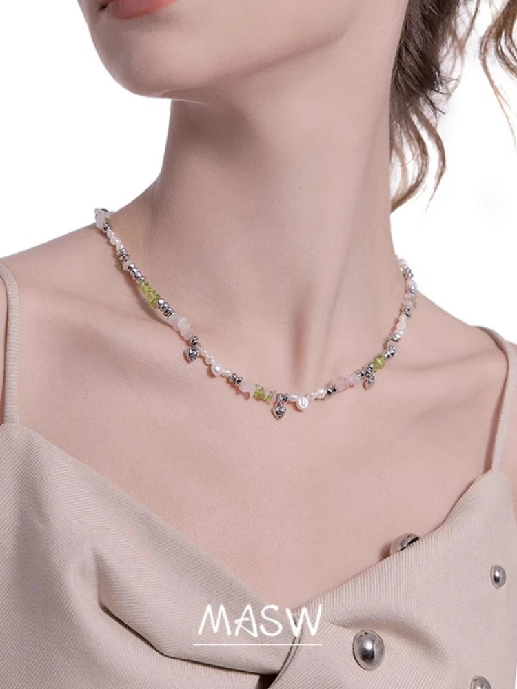 MASW Original Design Elegant Temperament Irregular Beaded Necklace