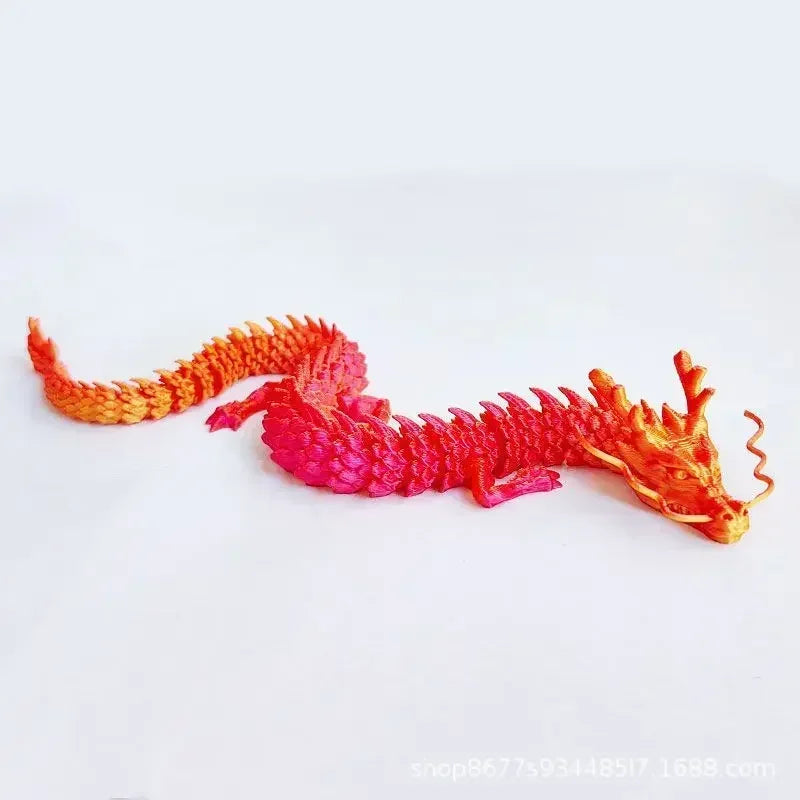 3D Printed Dragon Ornaments Luminous Chinese Long Flexible Articulated