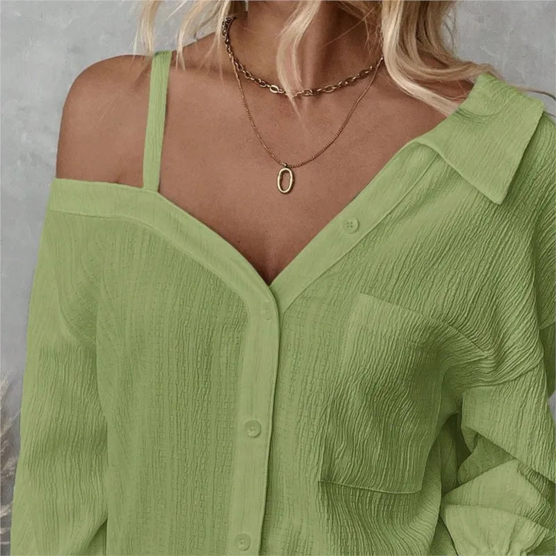 Cardigan Texture Casual Shirts For Women Clothes