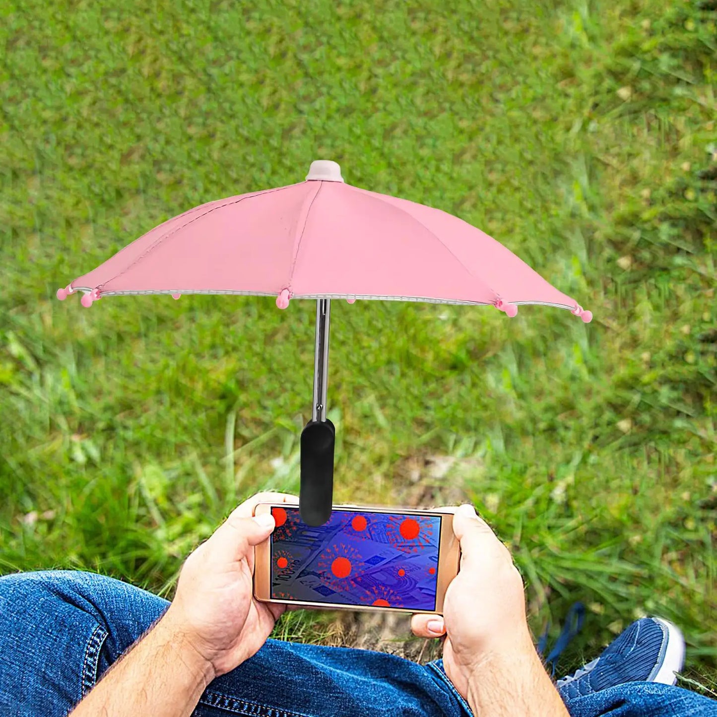 Cell Phone Umbrella Holder with Clip for Sun Shade