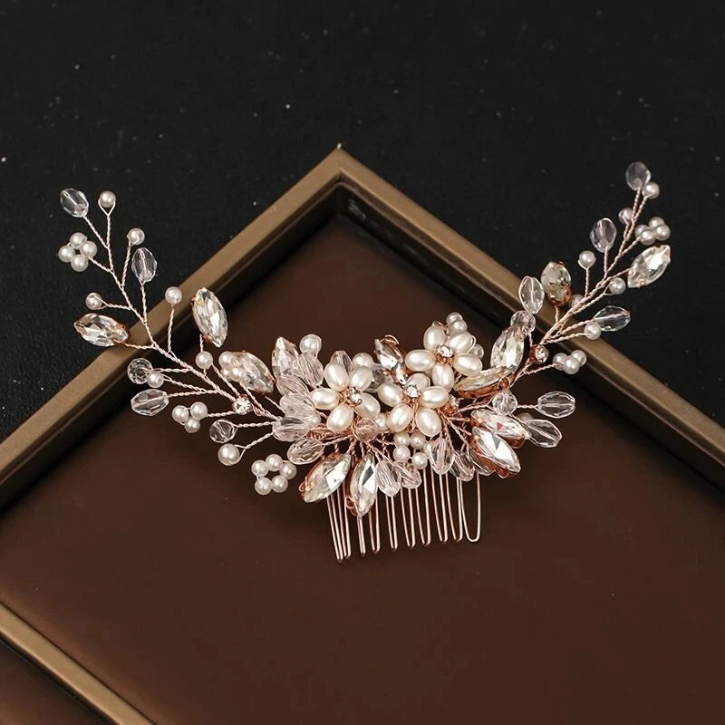 Wedding Hair Accessories Flower Hair Clips Hairpin Crystal Bride Headdress