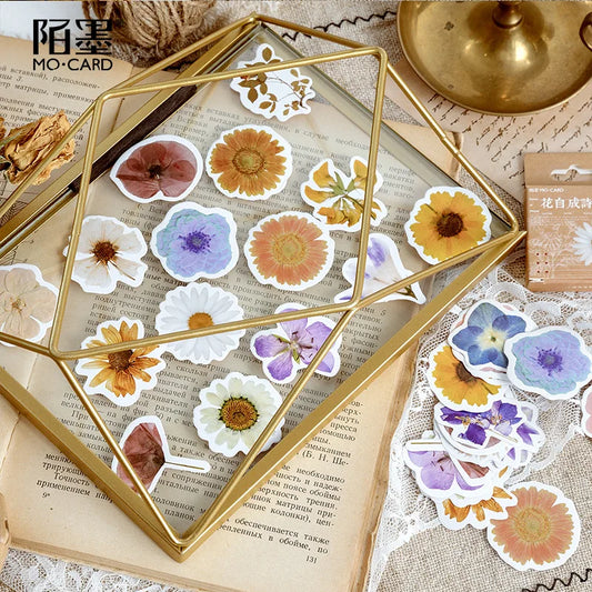 46pcs/set Autumn Flower Sticker Diy Scrapbooking Diary Planner Decoration