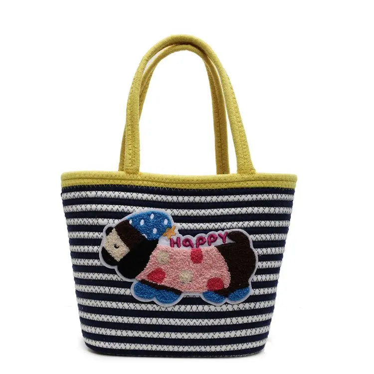 Cartoon Small Basket Bag for Girls Children Outdoor Picnic Single oulder