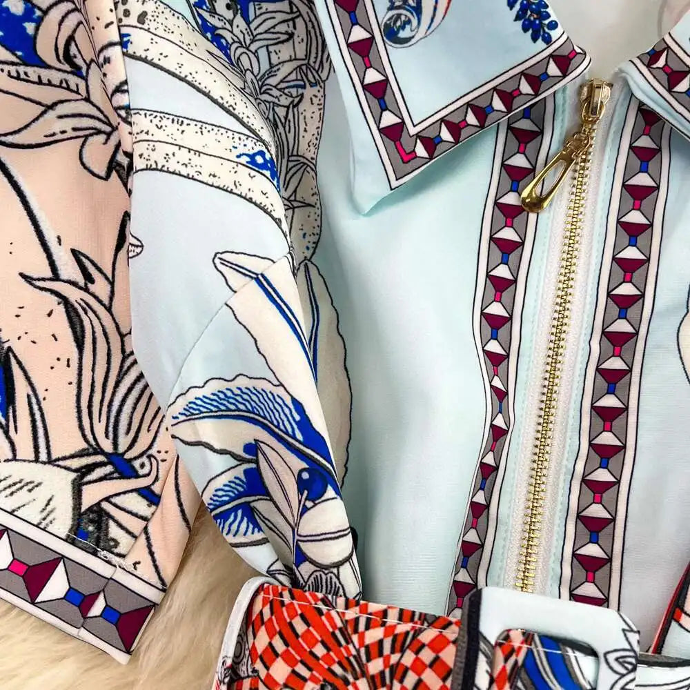 Short Sleeve Floral Print Sheath Bodycon Pencil Short Dress Shirt