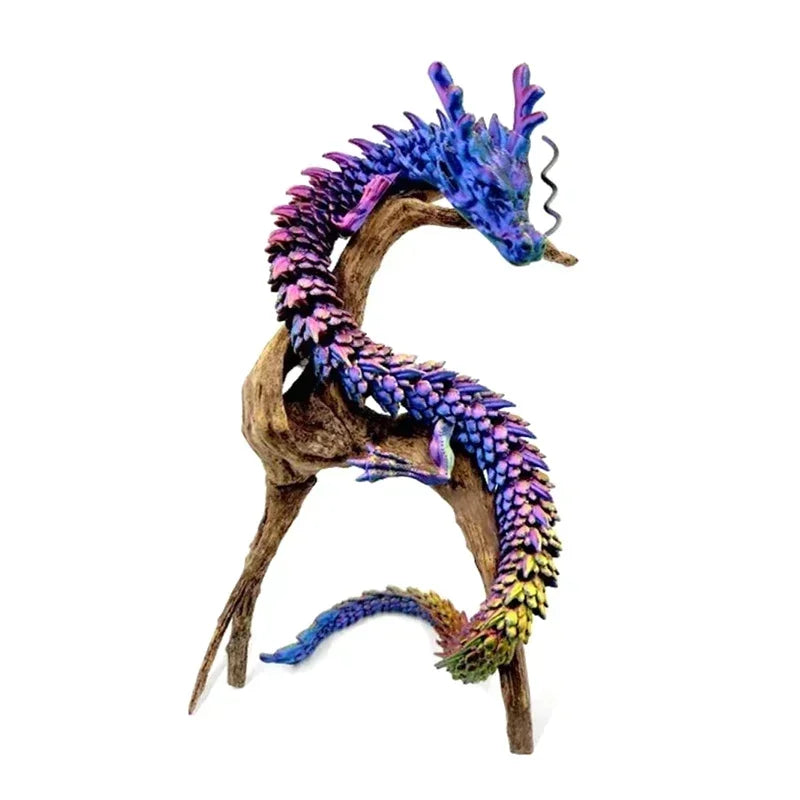 3D Printed Dragon Ornaments Luminous Chinese Long Flexible Articulated