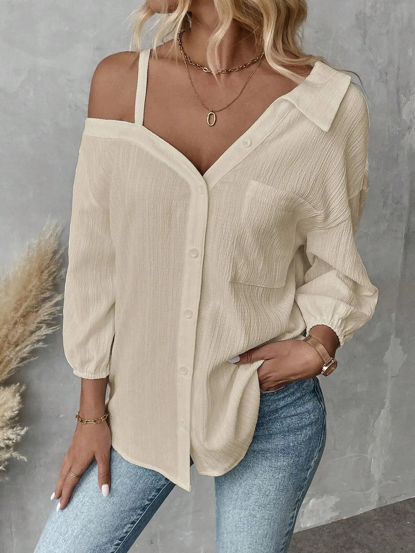 Cardigan Texture Casual Shirts For Women Clothes
