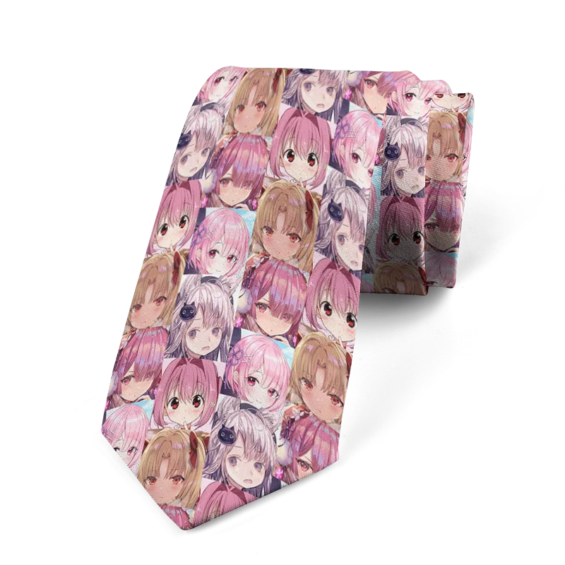 Anime cartoon printing men's tie unisex casual creative tie
