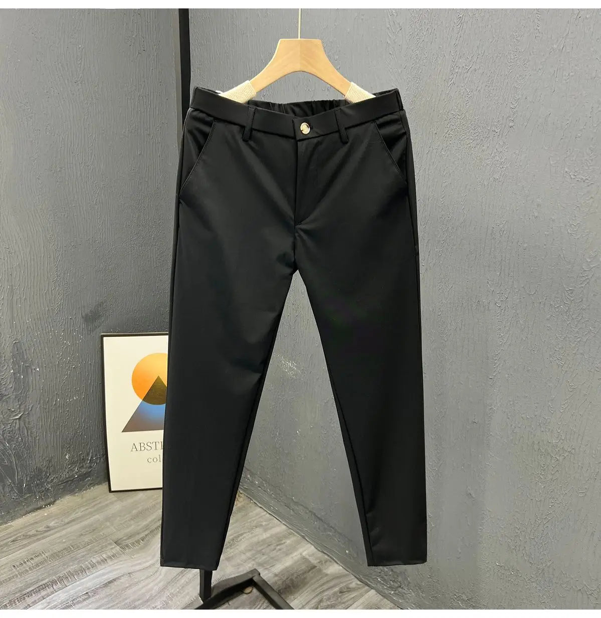 Business Casual All Match Suit Pants Formal Strecth Solid Straight Slim Trousers