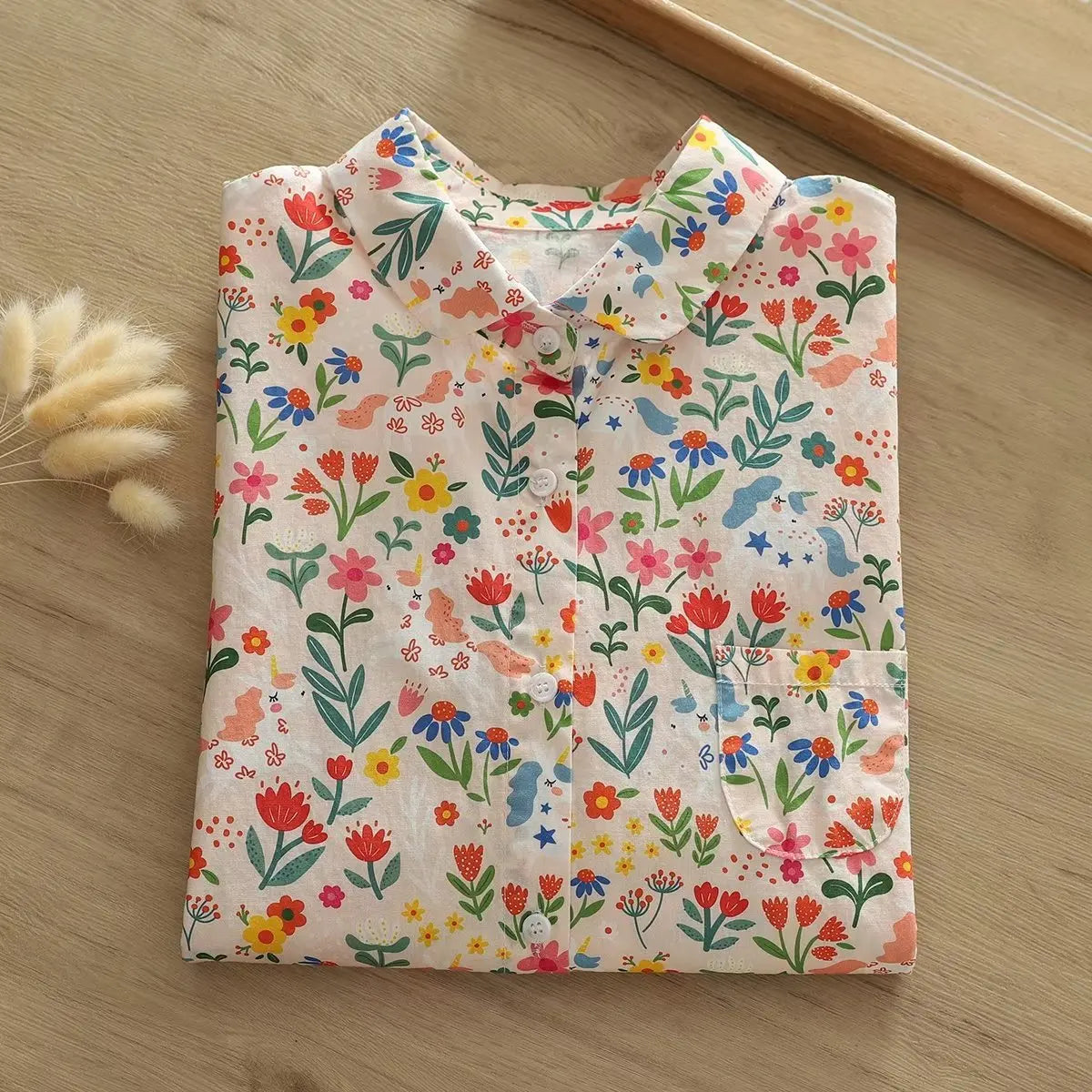 Printed Shirts Cotton Casual Blouses and Tops