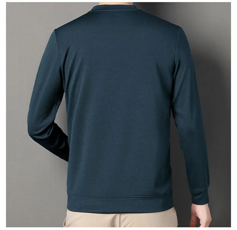 Fashion Male Clothes New Basic Striped Long Sleeve T-Shirt Spring