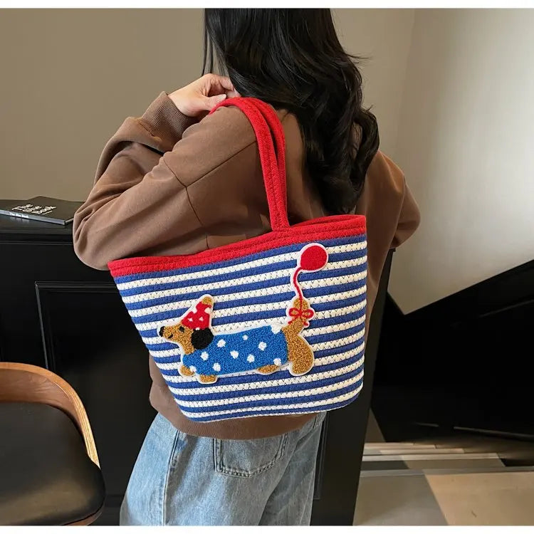 Cartoon Small Basket Bag for Girls Children Outdoor Picnic Single oulder