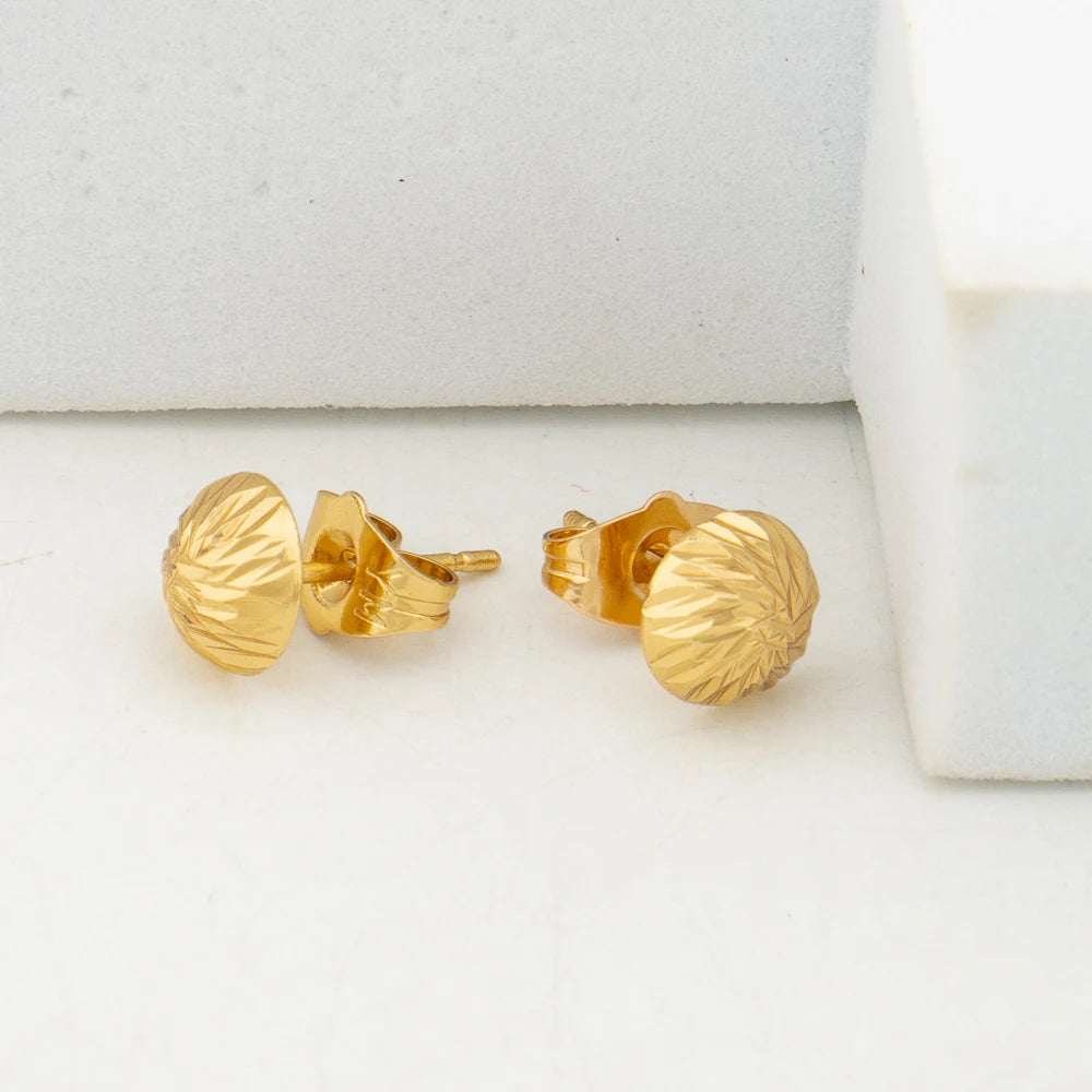 African Fashion Sets Luxury Dubai Jewelry Round Bead Stud Earrings Pendant Necklace