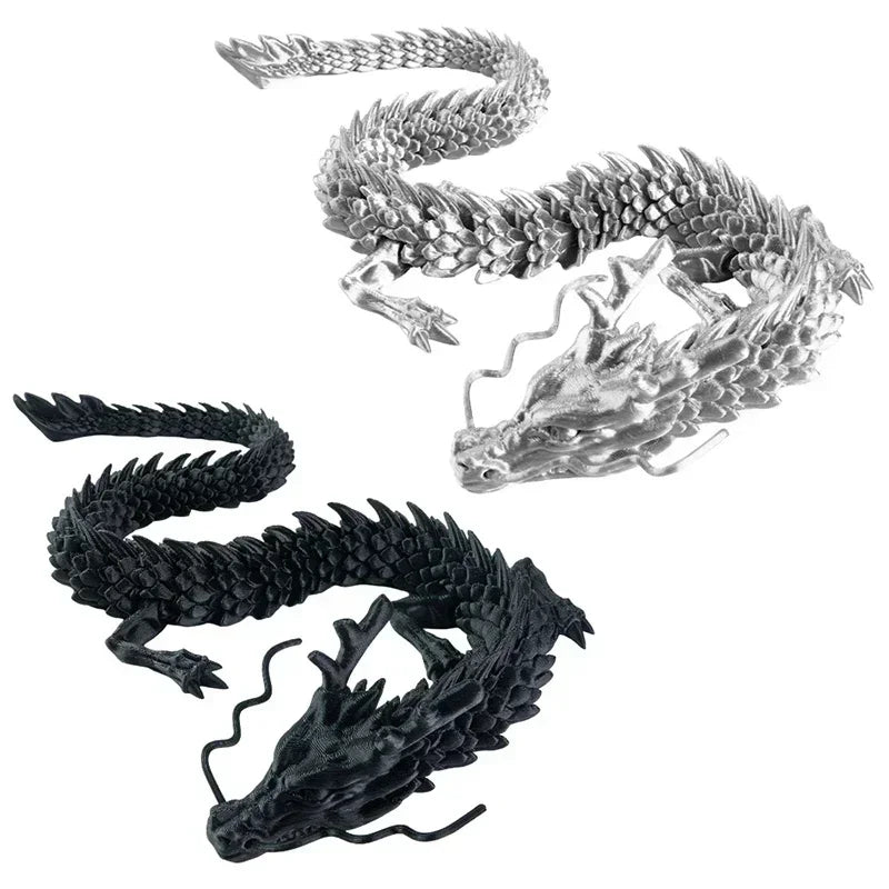 3D Printed Dragon Ornaments Luminous Chinese Long Flexible Articulated
