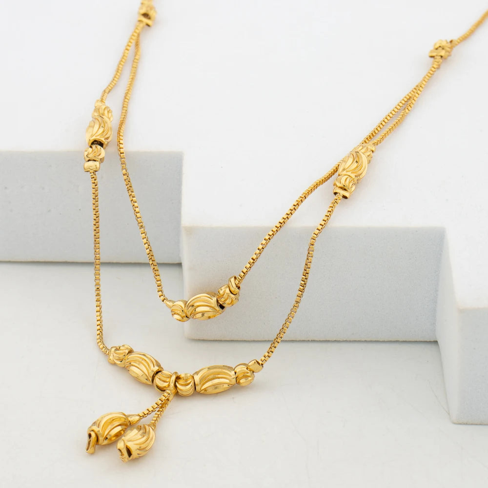 African Fashion Sets Luxury Dubai Jewelry Round Bead Stud Earrings Pendant Necklace