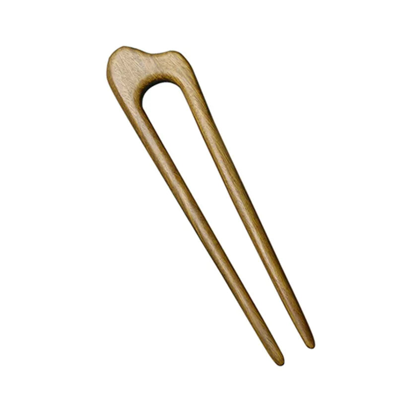 Women Hair Jewelry Accessories Wood Hand Carved Stick Hair Clips