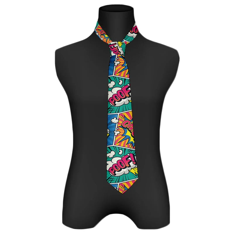 Cartoon printed tie men's casual fashion
