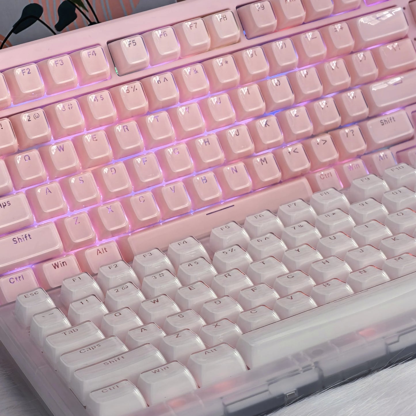 Jelly Round Translucent Key Caps OEM Profile for Cherry MX Mechanical Keyboard