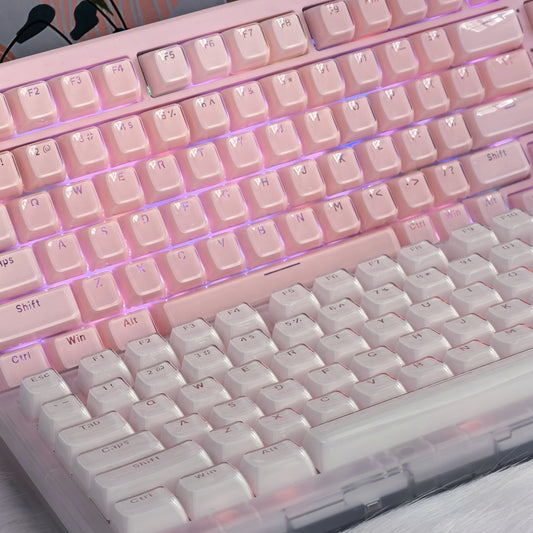 Jelly Round Translucent Key Caps OEM Profile for Cherry MX Mechanical Keyboard