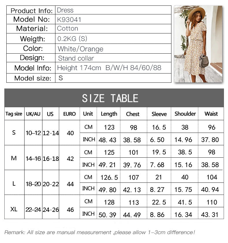 Vintage Floral Print Dress Boho Short Sleeve Long Dress Turn Down