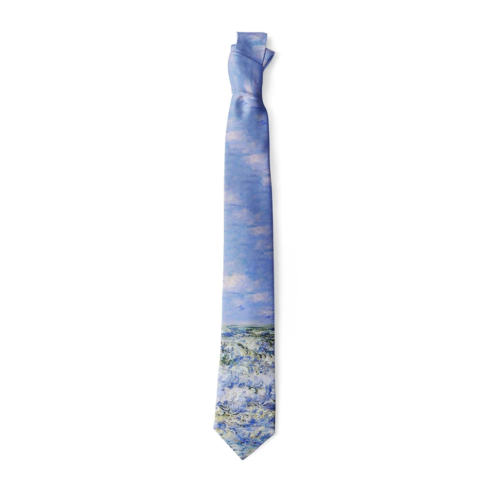 Famous Oil Painting Printed Tie Adult 8cm Wide Narrow Polyester