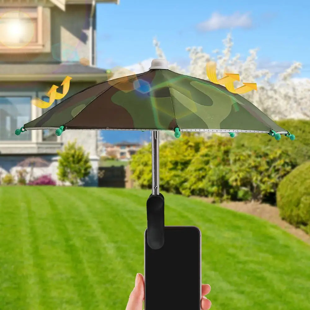 Cell Phone Umbrella Holder with Clip for Sun Shade