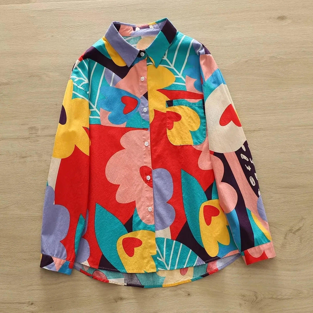 Printed Shirts Cotton Casual Blouses and Tops