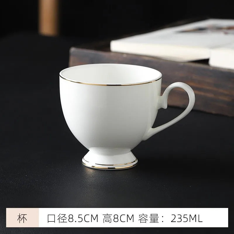 mug Bone china gold edged coffee cup set luxury