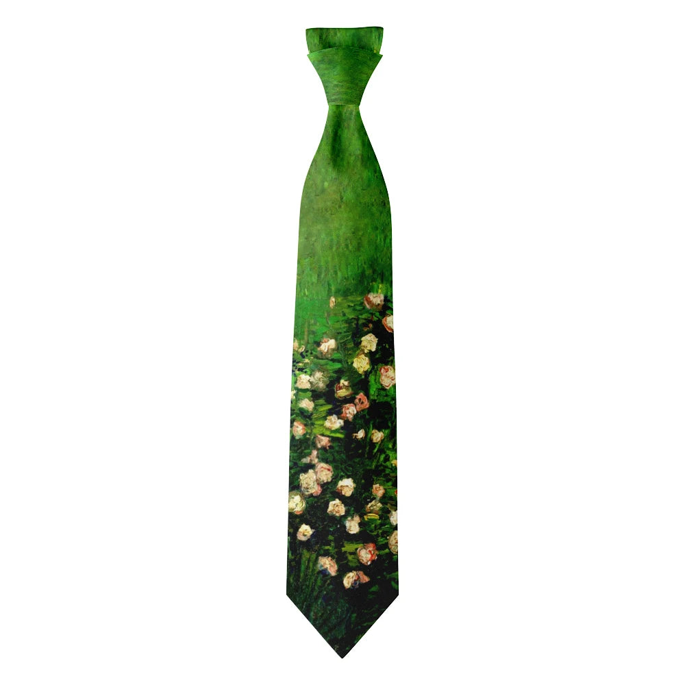 Famous Oil Painting Printed Tie Adult 8cm Wide Narrow Polyester