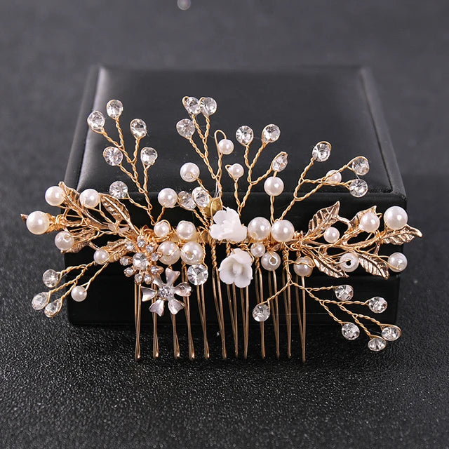 Wedding Hair Accessories Flower Hair Clips Hairpin Crystal Bride Headdress