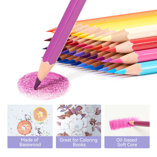Arrtx Colored Pencils, Set of 120 Colors, Soft Core Coloring Pencils