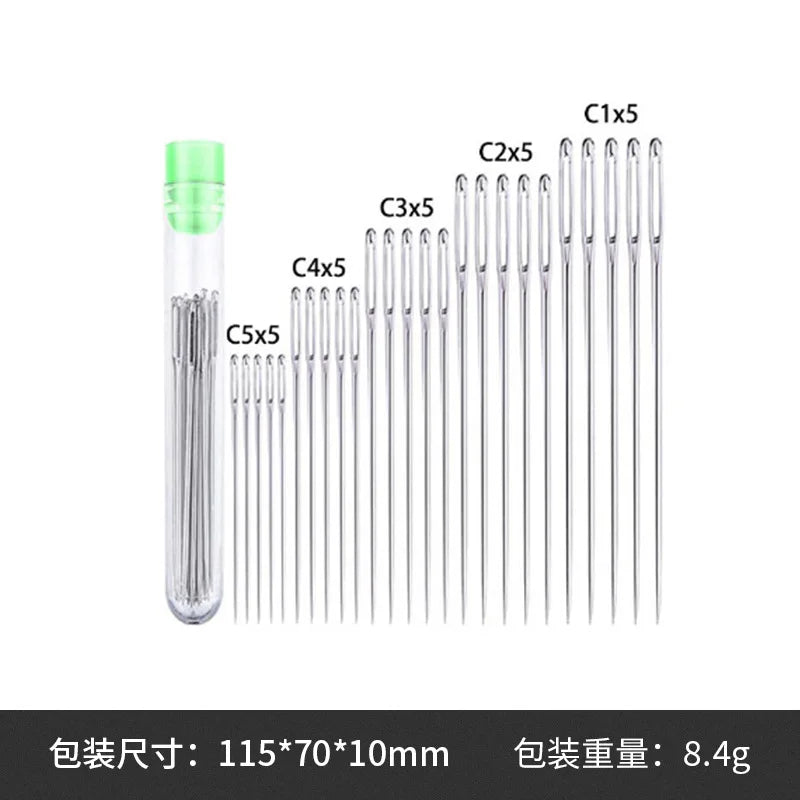 Large Eye Stitching Needles Sewing Needles Handmade Leather Needle Steel Yarn Knitting Needles Sewing Tool Set