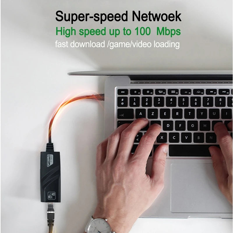 USB 3.0 To Rj45 Lan Ethernet Wired Adapter 10/100Mbps