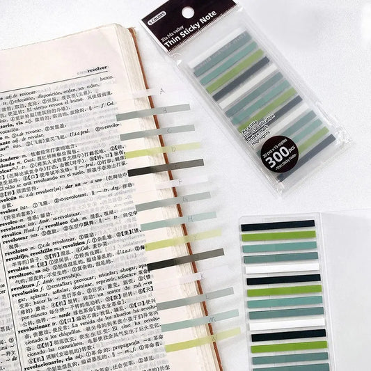 300 Sheets Colorful Stickers Transparent Fluorescent Index Tabs