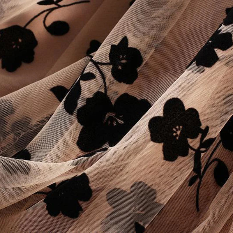 High Waist Tulle Midi Skirts