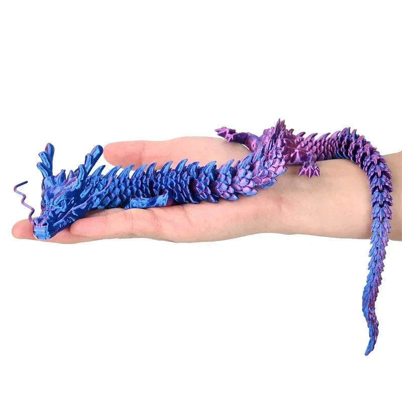 3D Printed Dragon Ornaments Luminous Chinese Long Flexible Articulated