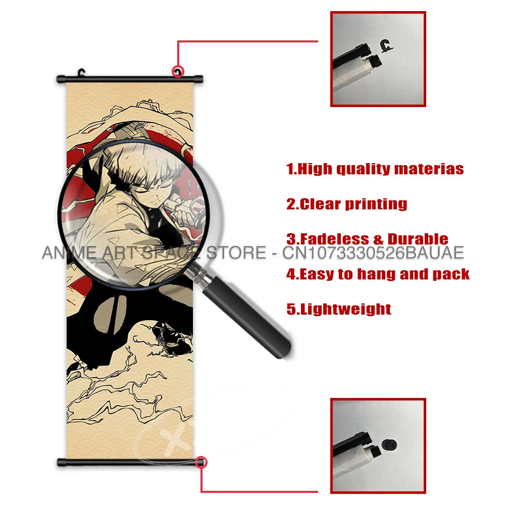 Demon Slayer Hanging Painting Modern Wall Artwork Scroll Picture Canvas